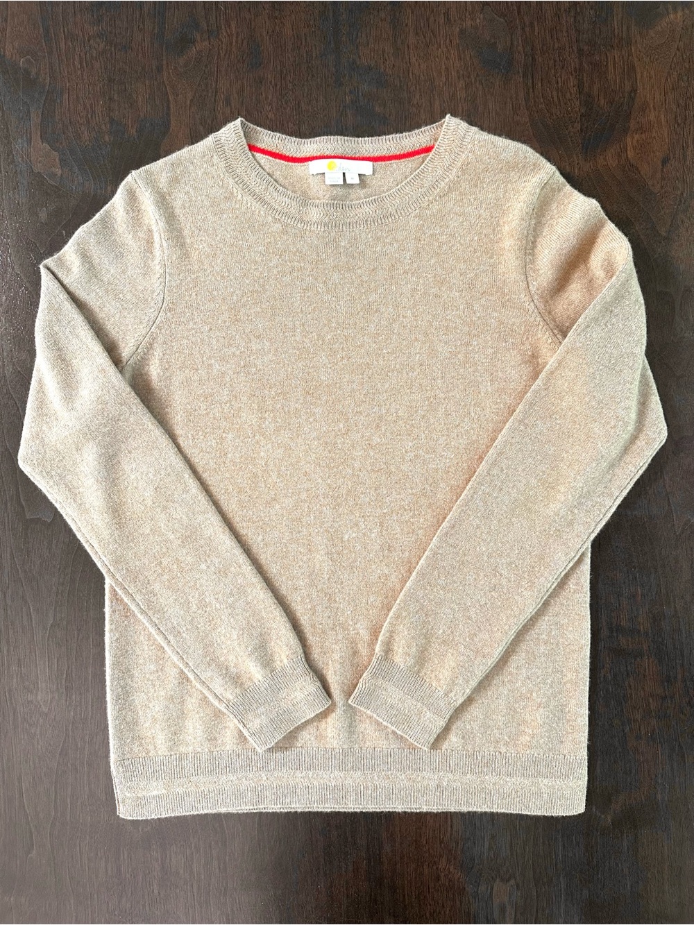 Boden Women’s Cashmere Crewneck Sweater Tan Like New M